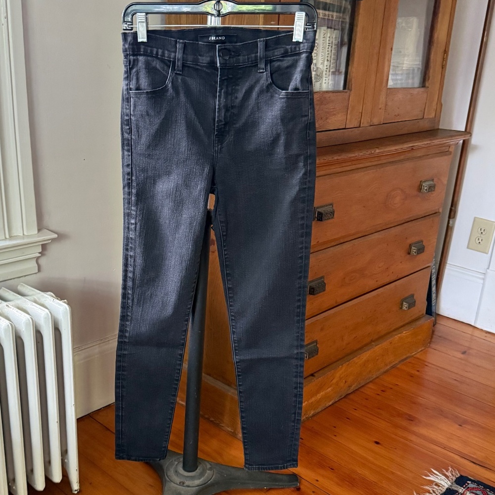 J Brand Distressed Black Denim Skinny Jean